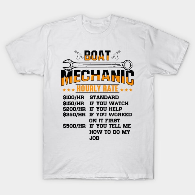 Mechanical Engineer Engineering Job Boat Mechanic T-Shirt by mikkashirts